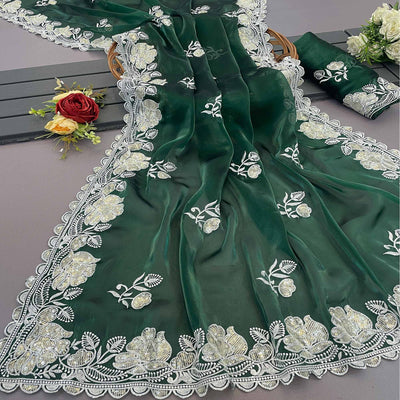 green-floral-embroidered-satin-saree