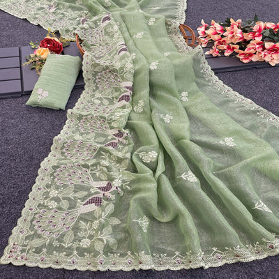 green-floral-sequins-embroidered-art-silk-crush-saree-4