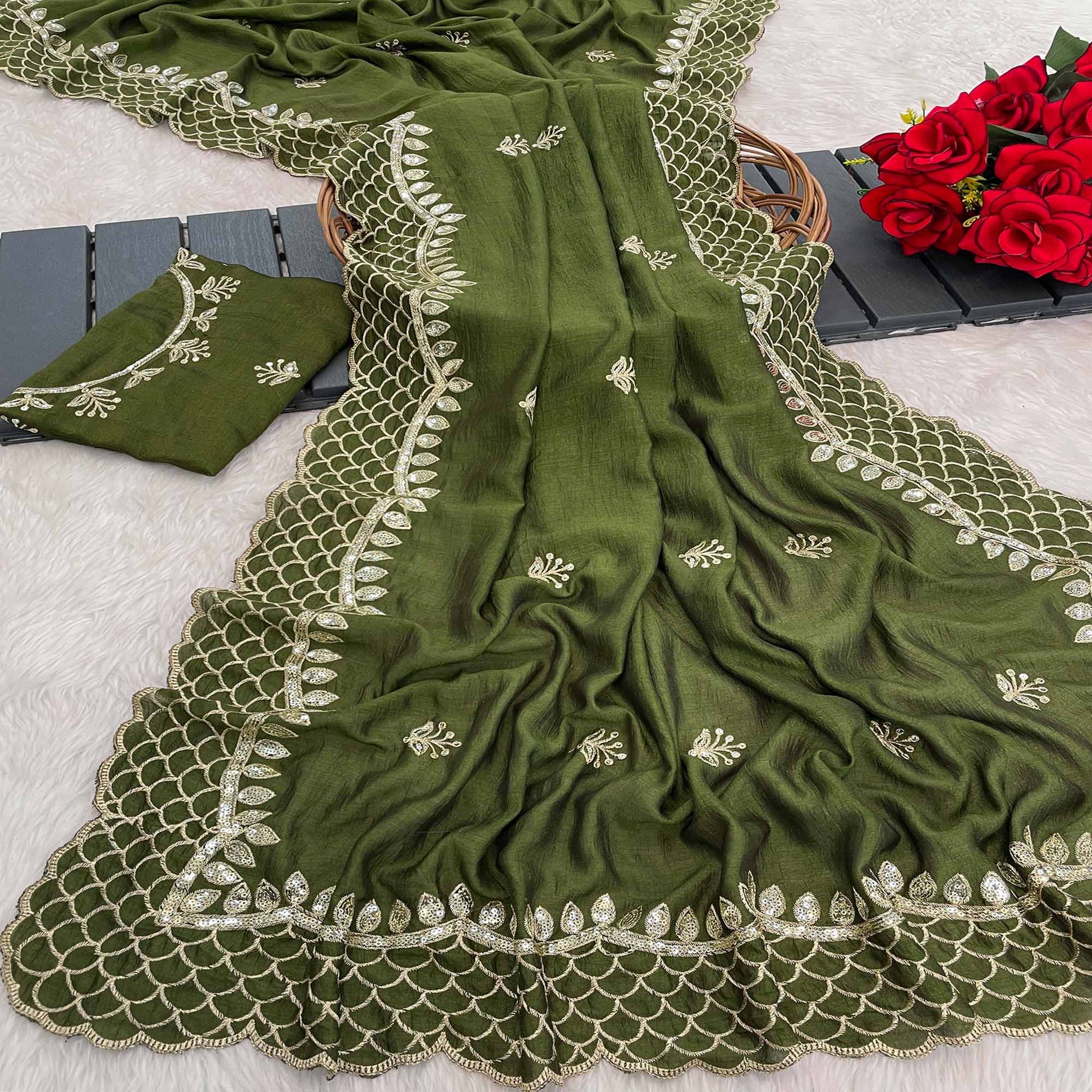 green-sequins-embroidered-vichitra-silk-saree-1