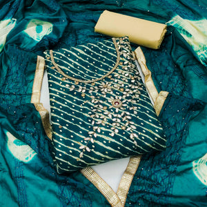 Morpich Printed With Handwork Pure Cotton Dress Material