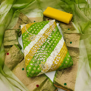 green-printed-with-handwork-pure-cotton-dress-material