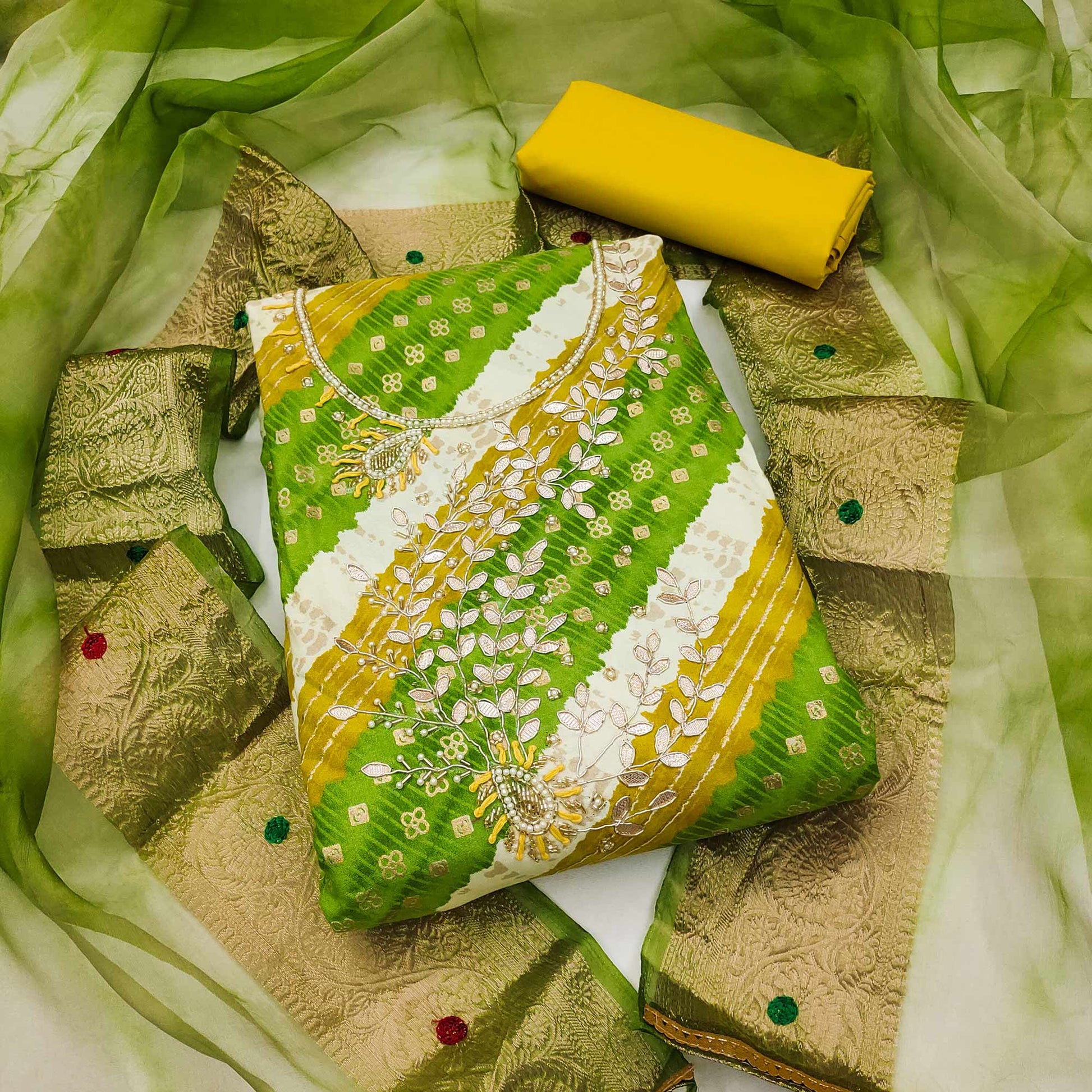 green-printed-with-handwork-pure-cotton-dress-material