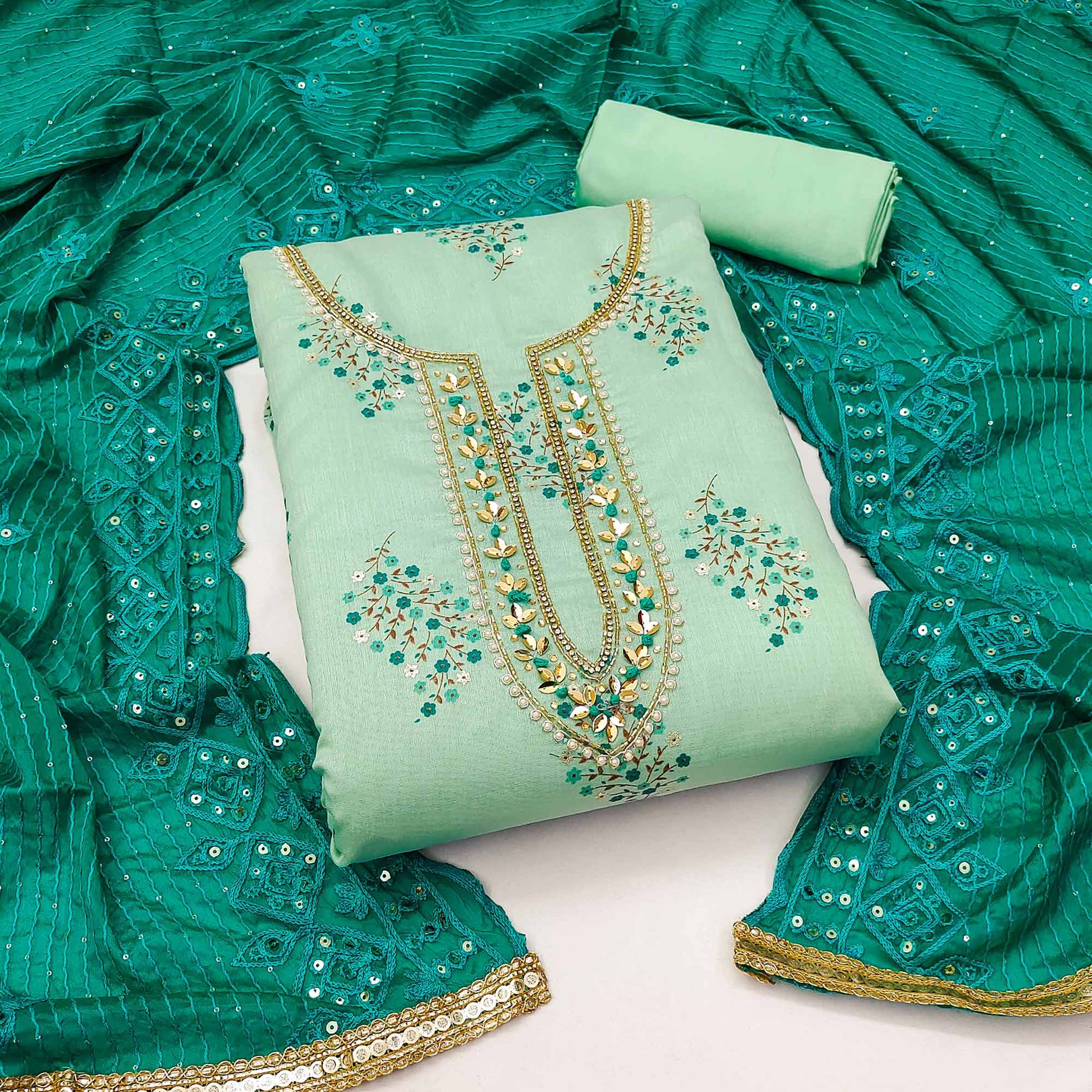 green-printed-with-handwork-modal-dress-material-2