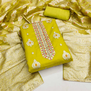 green-woven-organza-dress-material-2
