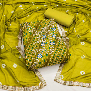 green-bandhani-printed-pure-cotton-dress-material-2
