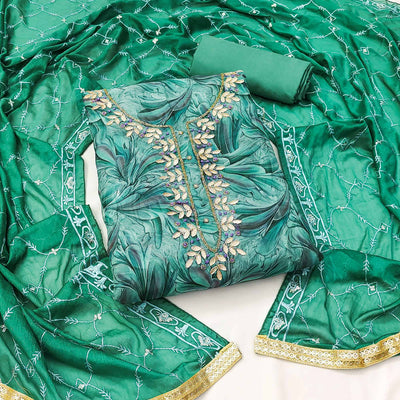 green-floral-printed-organza-dress-material-1