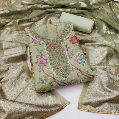 green-floral-printed-organza-dress-material-2