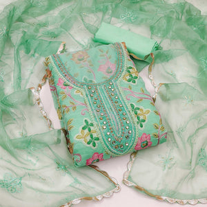 green-floral-printed-organza-dress-material-3