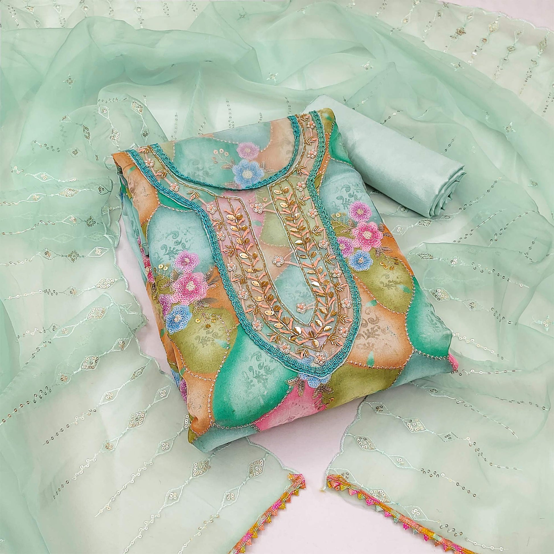 green-floral-printed-organza-dress-material-4