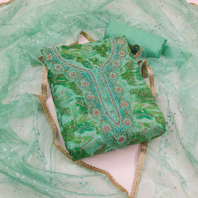 green-floral-printed-organza-dress-material-6