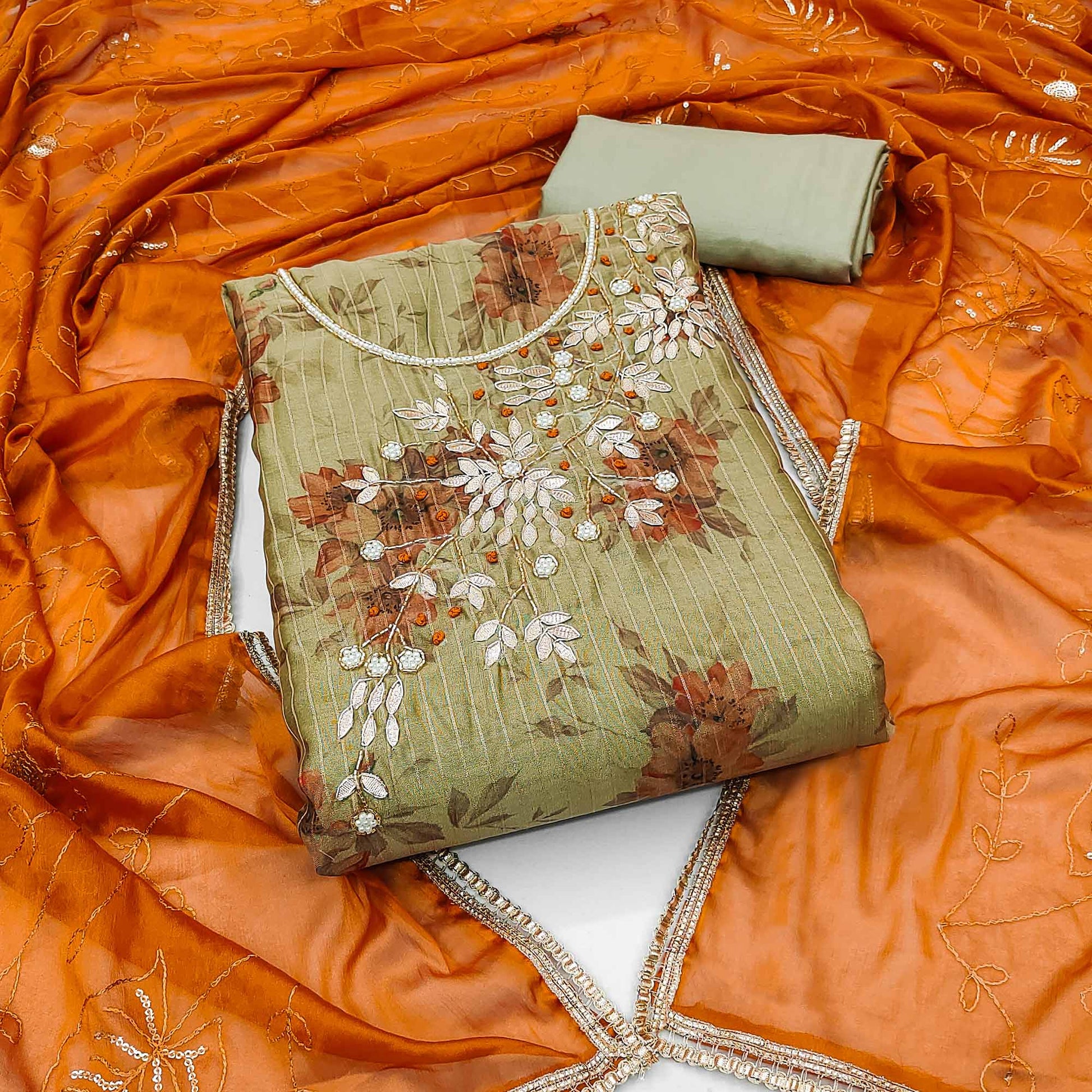 green-orange-floral-digital-printed-with-handwork-chanderi-silk-dress-material