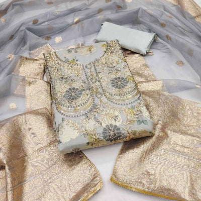 grey-floral-woven-banarasi-silk-dress-material-1