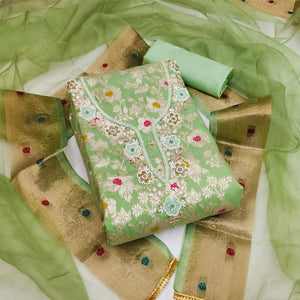 green-floral-woven-with-hand-embroidery-muslin-dress-material