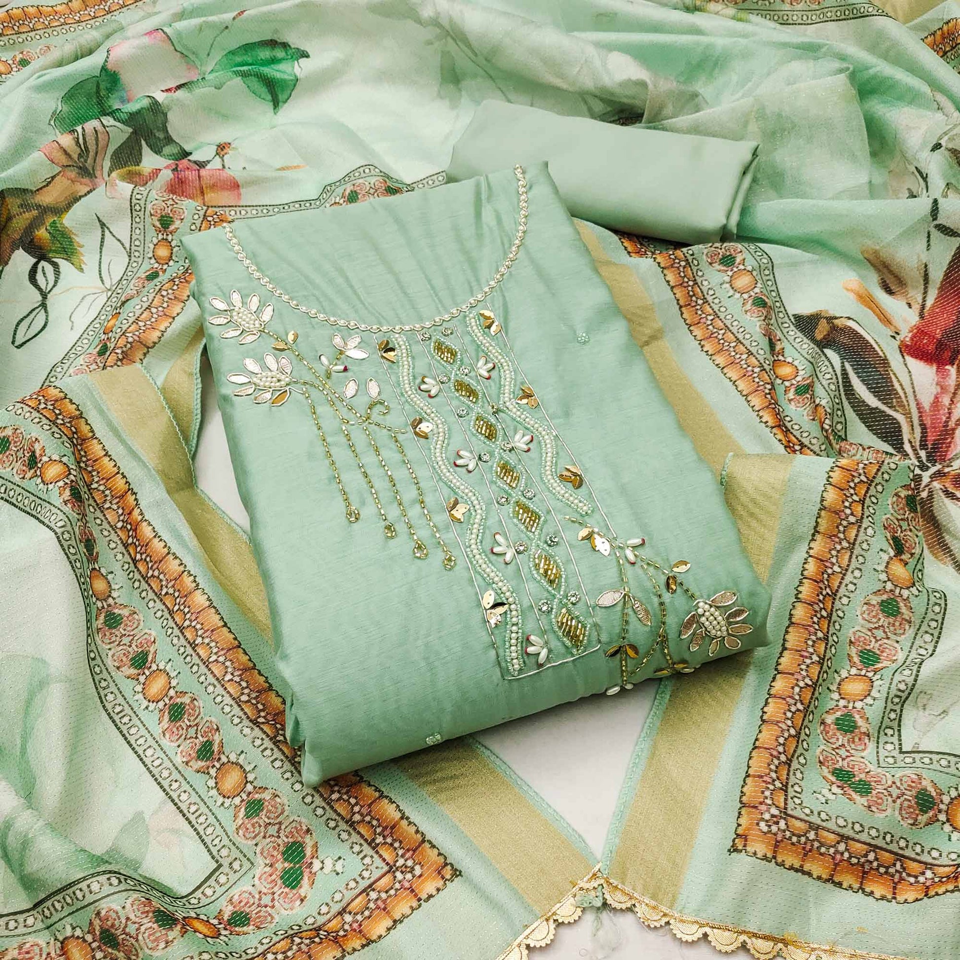 green-floral-hand-embroidery-chanderi-dress-material