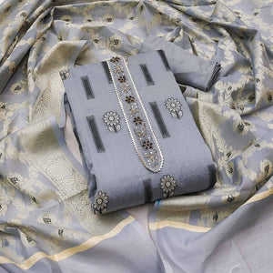 grey-floral-woven-with-handwork-chanderi-silk-dress-material