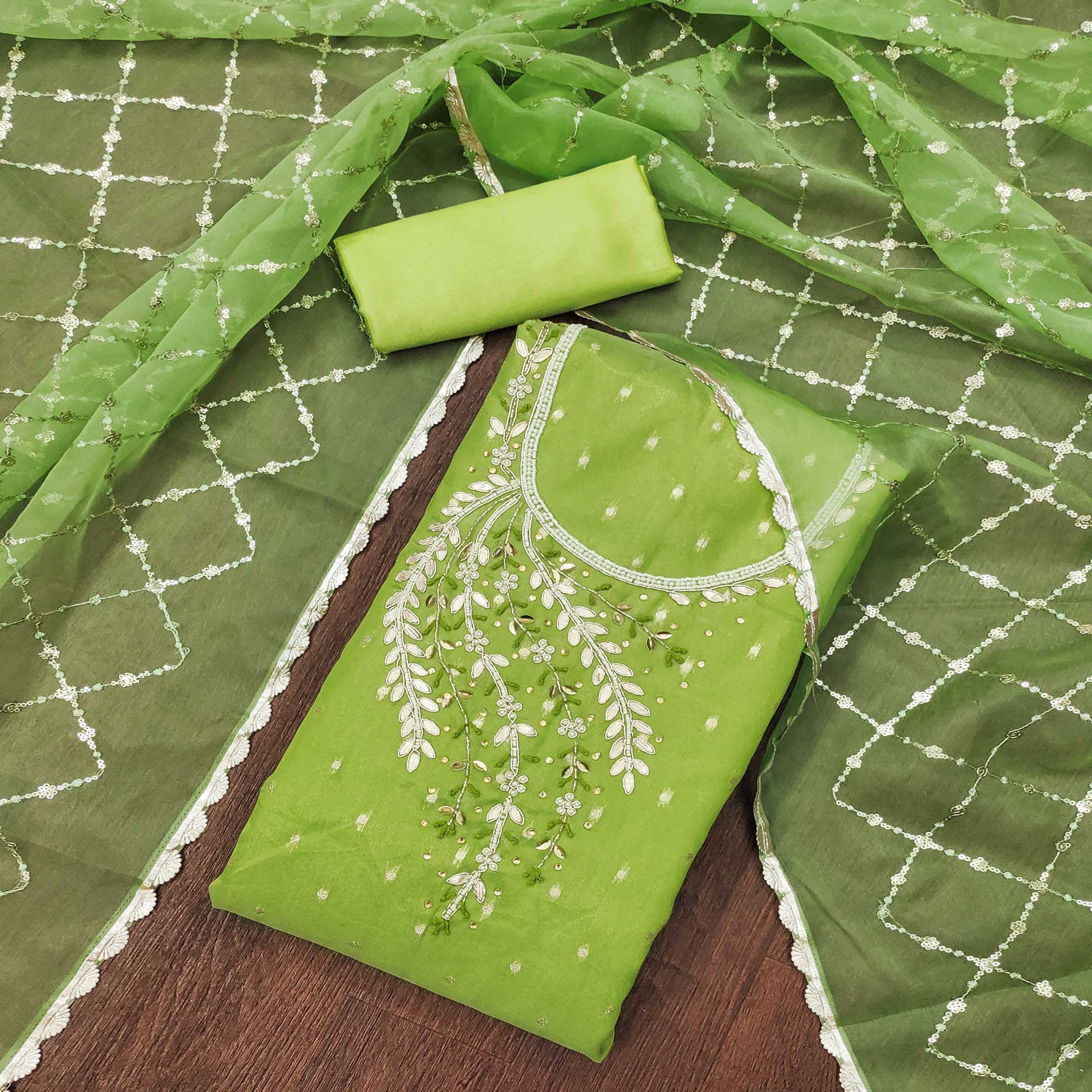 green-woven-with-handwork-shimmer-banarasi-silk-material-material