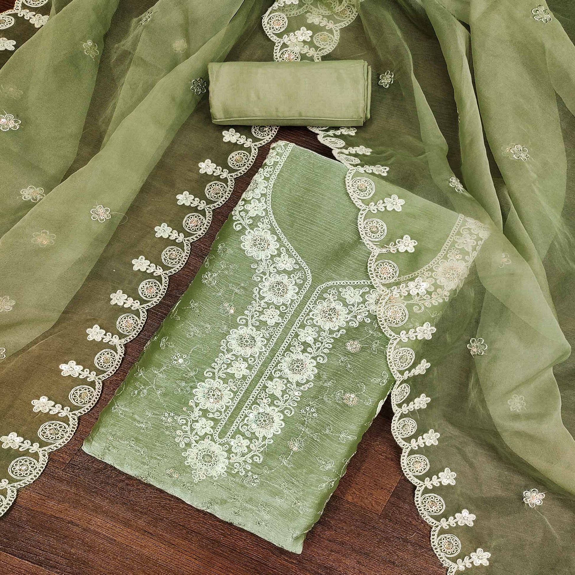 green-floral-sequins-embroidered-viscose-golden-crush-dress-material