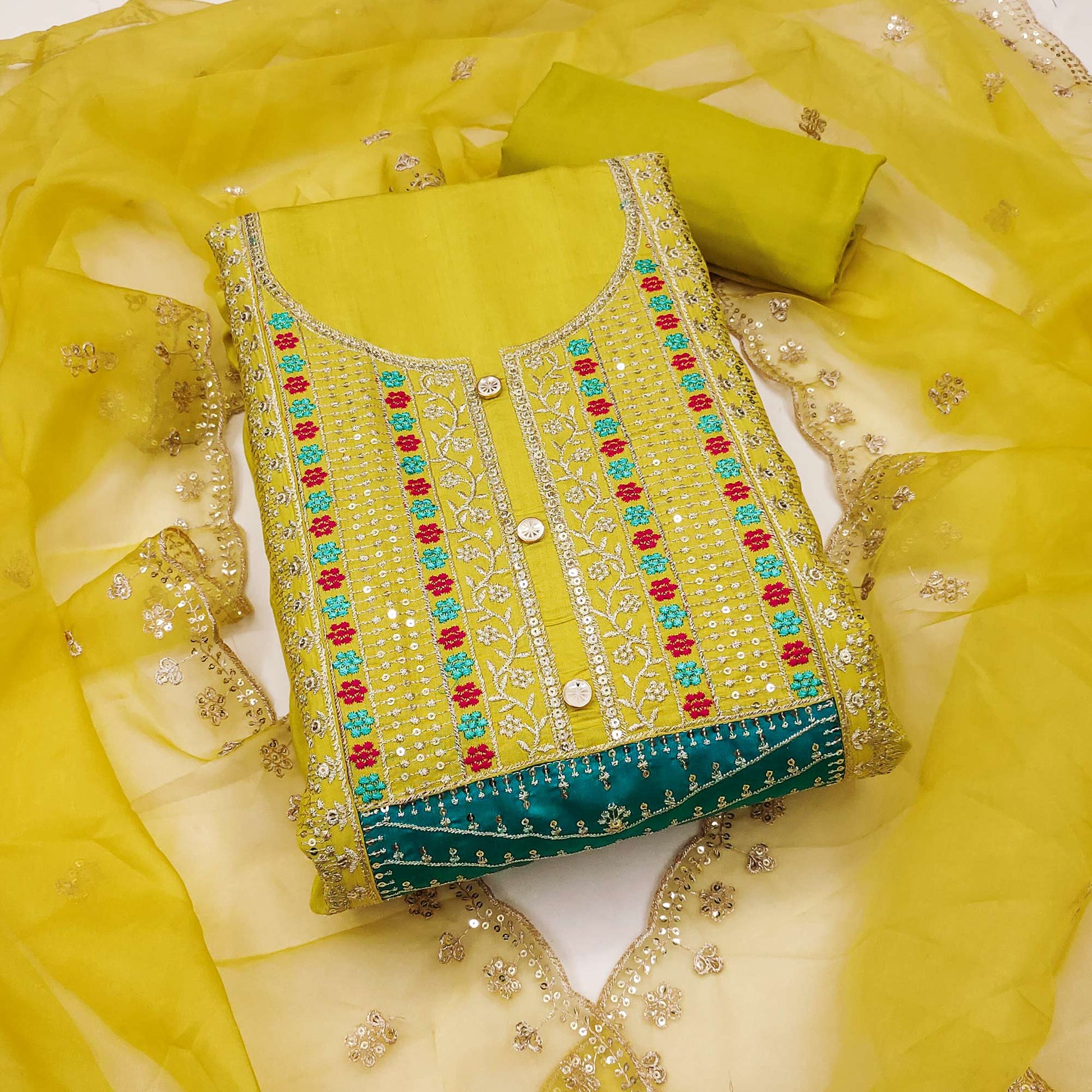 green-floral-sequins-embroidered-roman-cotton-silk-dress-material-6