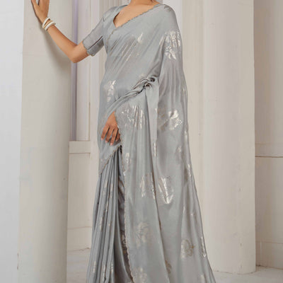 grey-floral-printed-stone-work-satin-saree