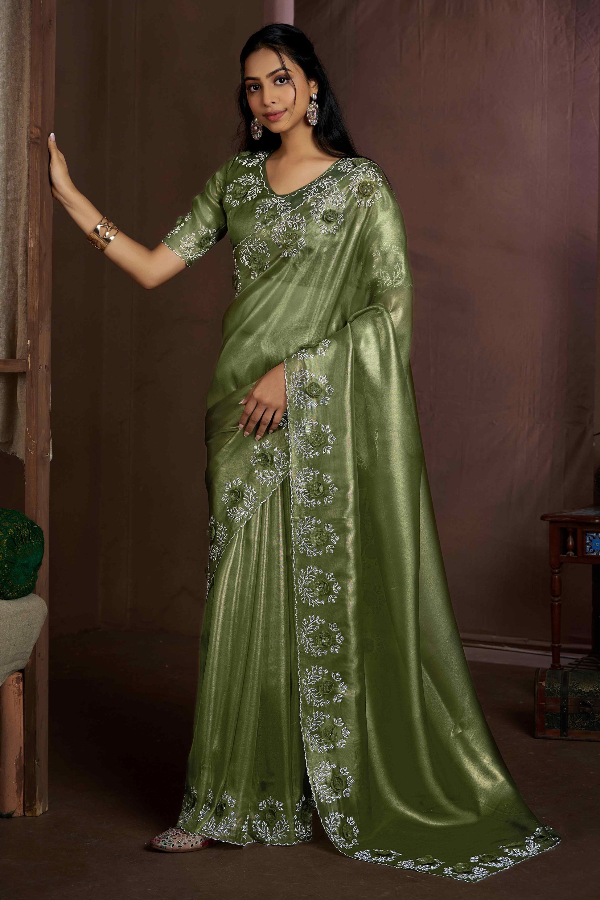 green-floral-sequins-with-zarkan-work-organza-saree-1