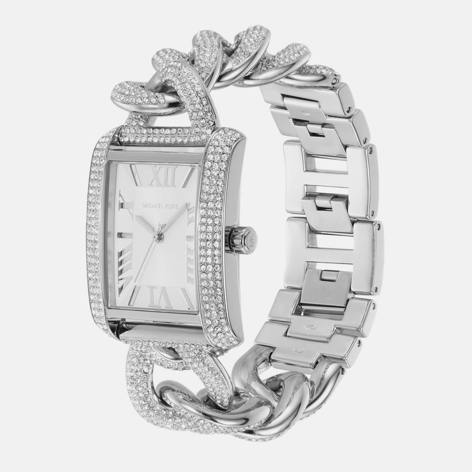 Emery Women Quartz White Dial Analog Stainless Steel Watch MK7299