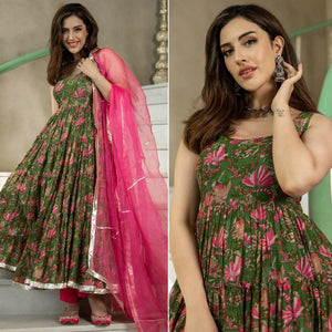 green-floral-digital-printed-chanderi-anarkali-style-suit