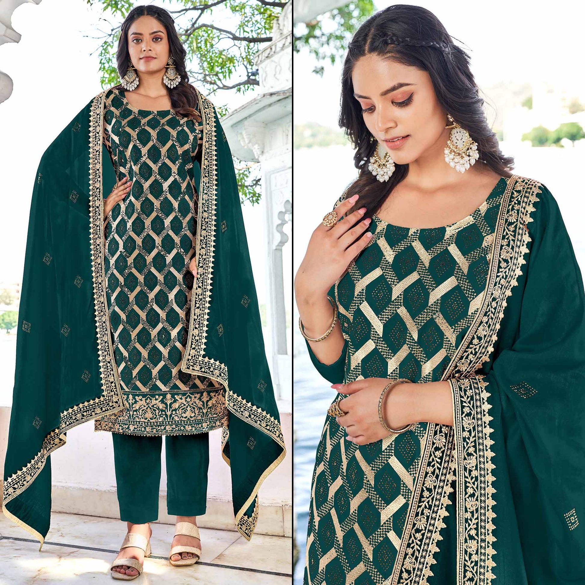 green-embroidered-with-swarovski-vichitra-silk-dress-material