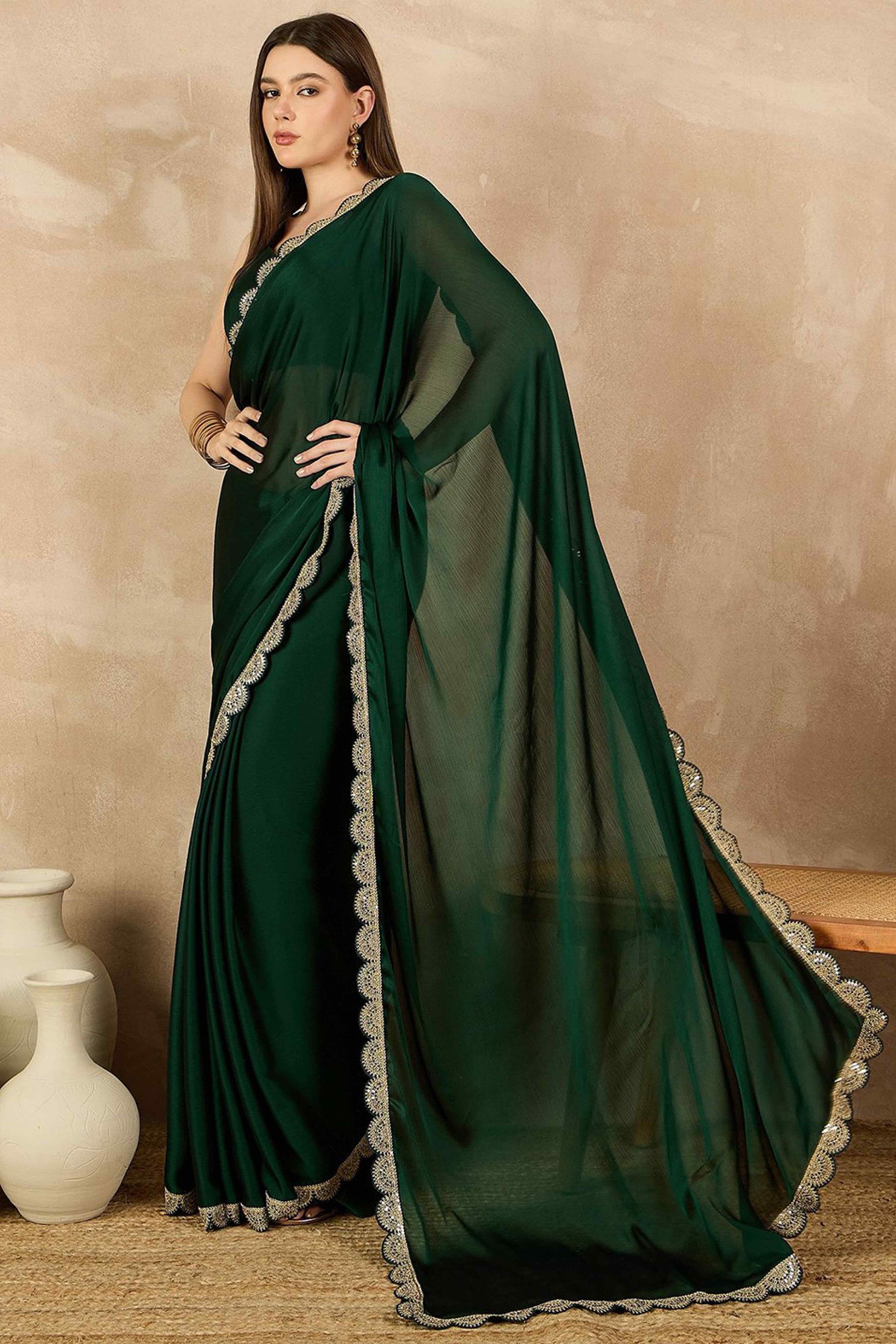 green-solid-chiffon-saree-with-sequins-embroidered-border