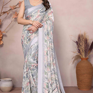 grey-floral-printed-satin-saree-2