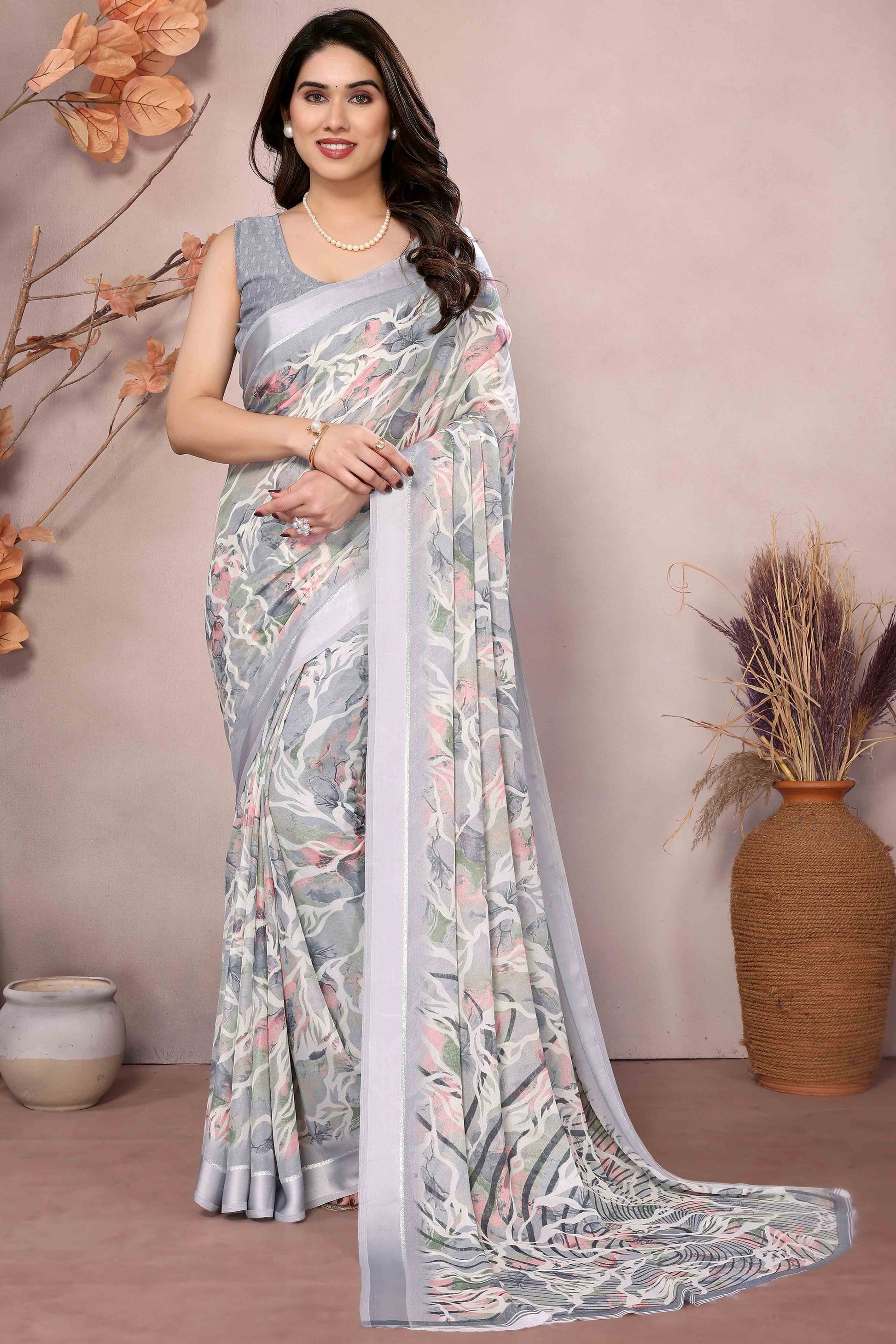 grey-floral-printed-satin-saree-2