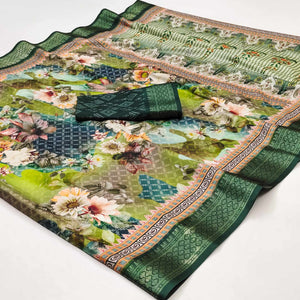 green-floral-digital-printed-cotton-silk-saree-with-woven-border