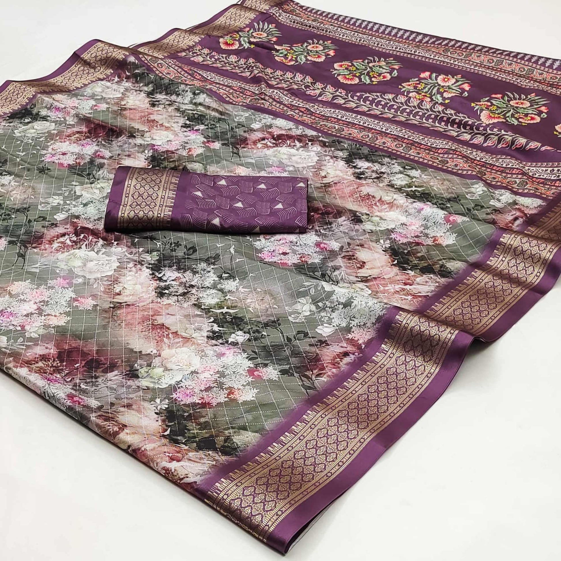 grey-floral-digital-printed-cotton-silk-saree-with-woven-border
