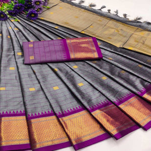 grey-purple-woven-cotton-silk-saree-with-tassels
