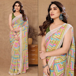 green-geometric-printed-ready-to-wear-georgette-saree