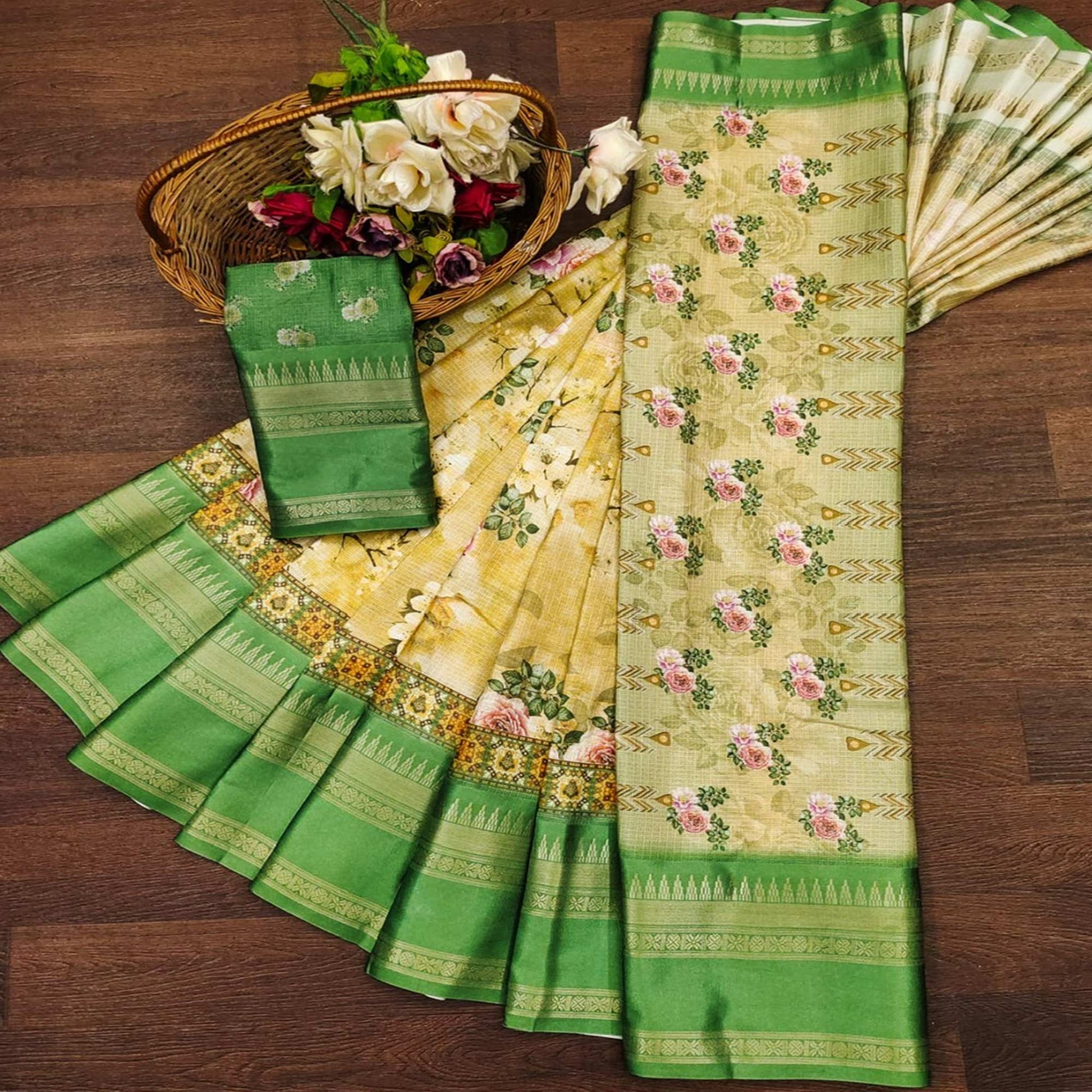 green-floral-digital-printed-cotton-silk-saree-6