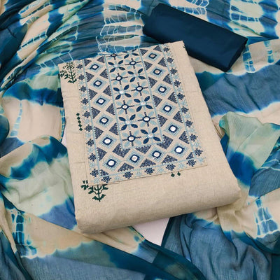 Chikoo & Morpich Printed Cotton Dress Material