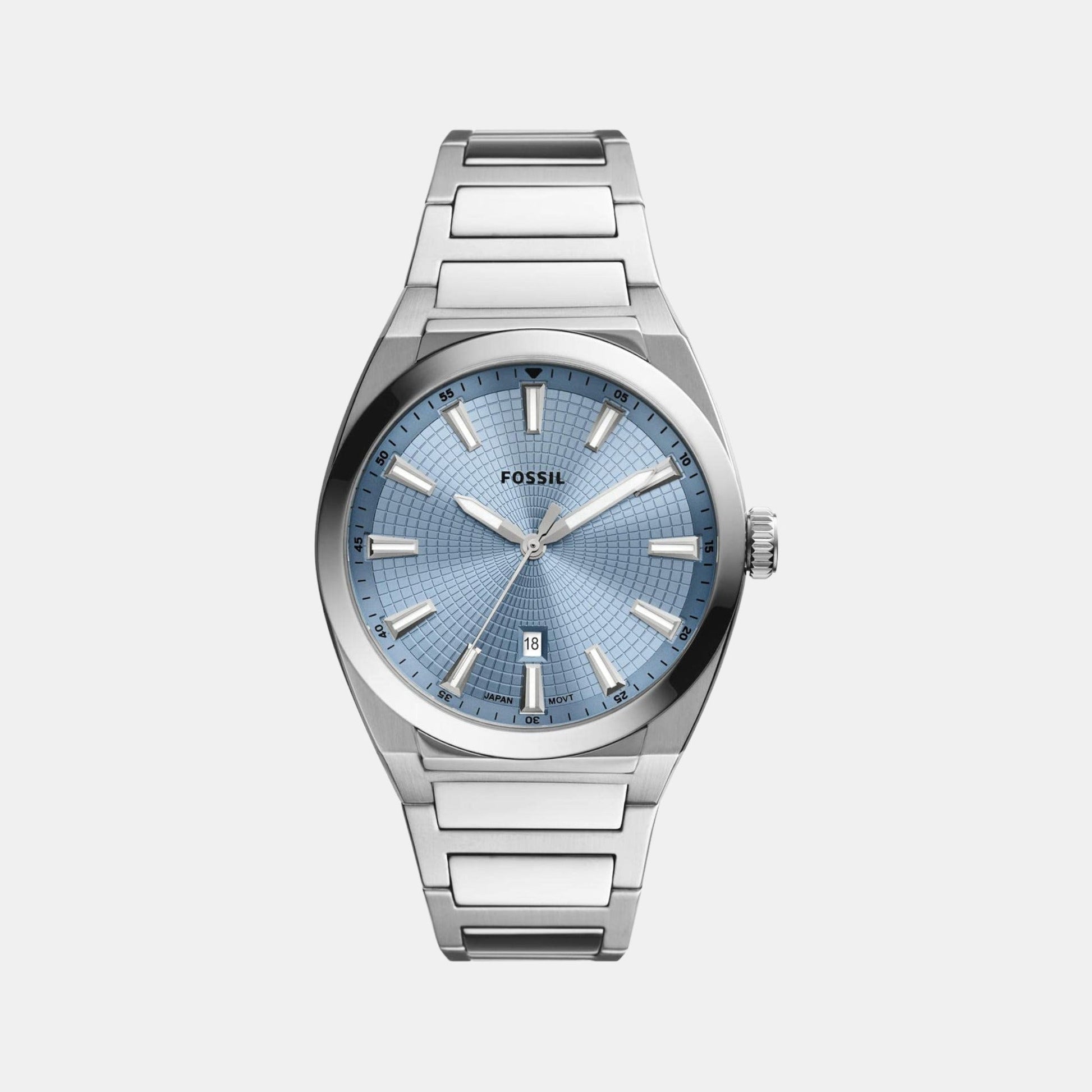 Everett Men Quartz Blue Dial Analog Stainless Steel Watch FS5986