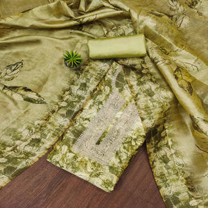 green-printed-cotton-silk-dress-material