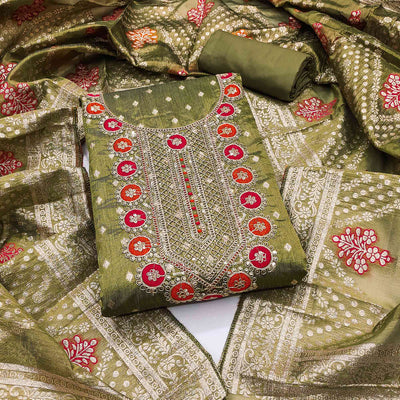 green-woven-with-sequins-embroidered-simmer-cotton-silk-dress-material