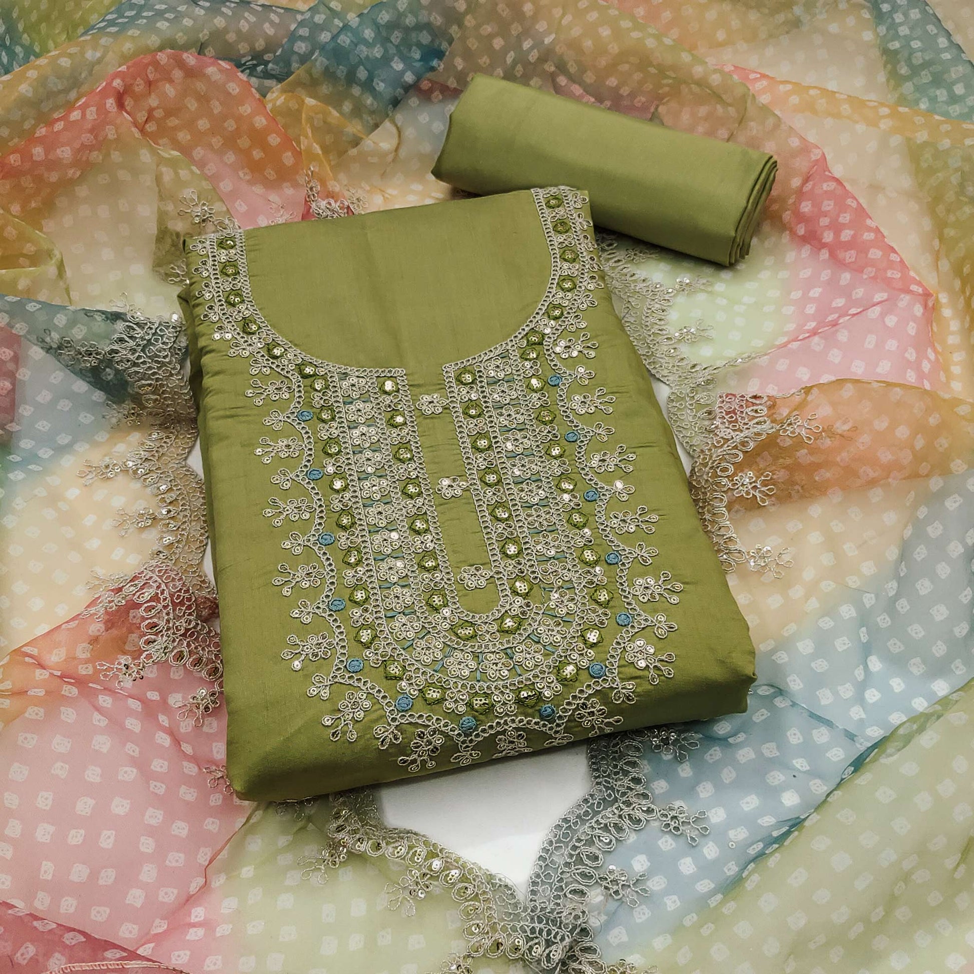 green-floral-sequins-embroidered-roman-chanderi-silk-dress-material