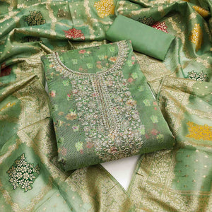green-floral-print-with-zari-woven-cotton-silk-dress-material-1