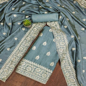 grey-floral-embroidered-chinon-dress-material-1