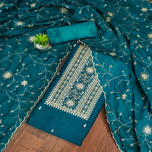 Morpich Sequins Embroidered Chinon Dress Material
