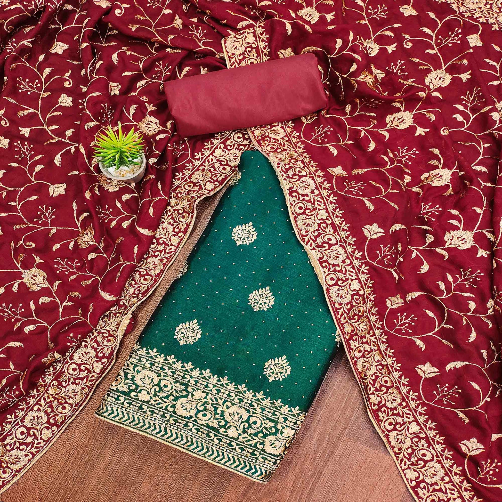 green-floral-embroidered-chinon-dress-material-3