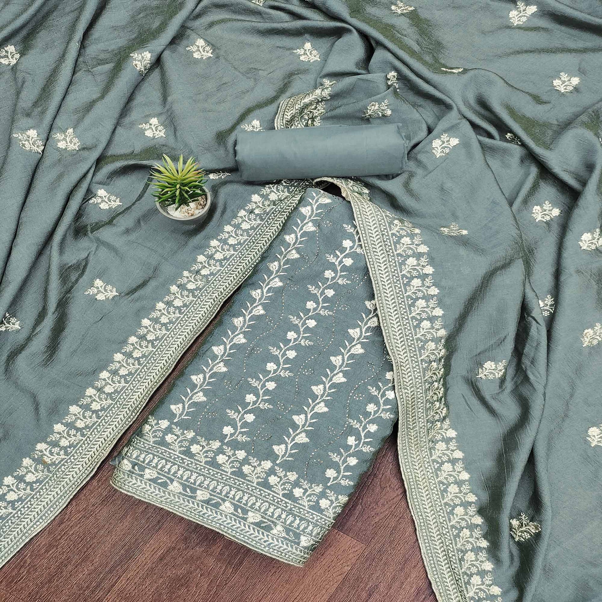 grey-floral-embroidered-chinon-dress-material