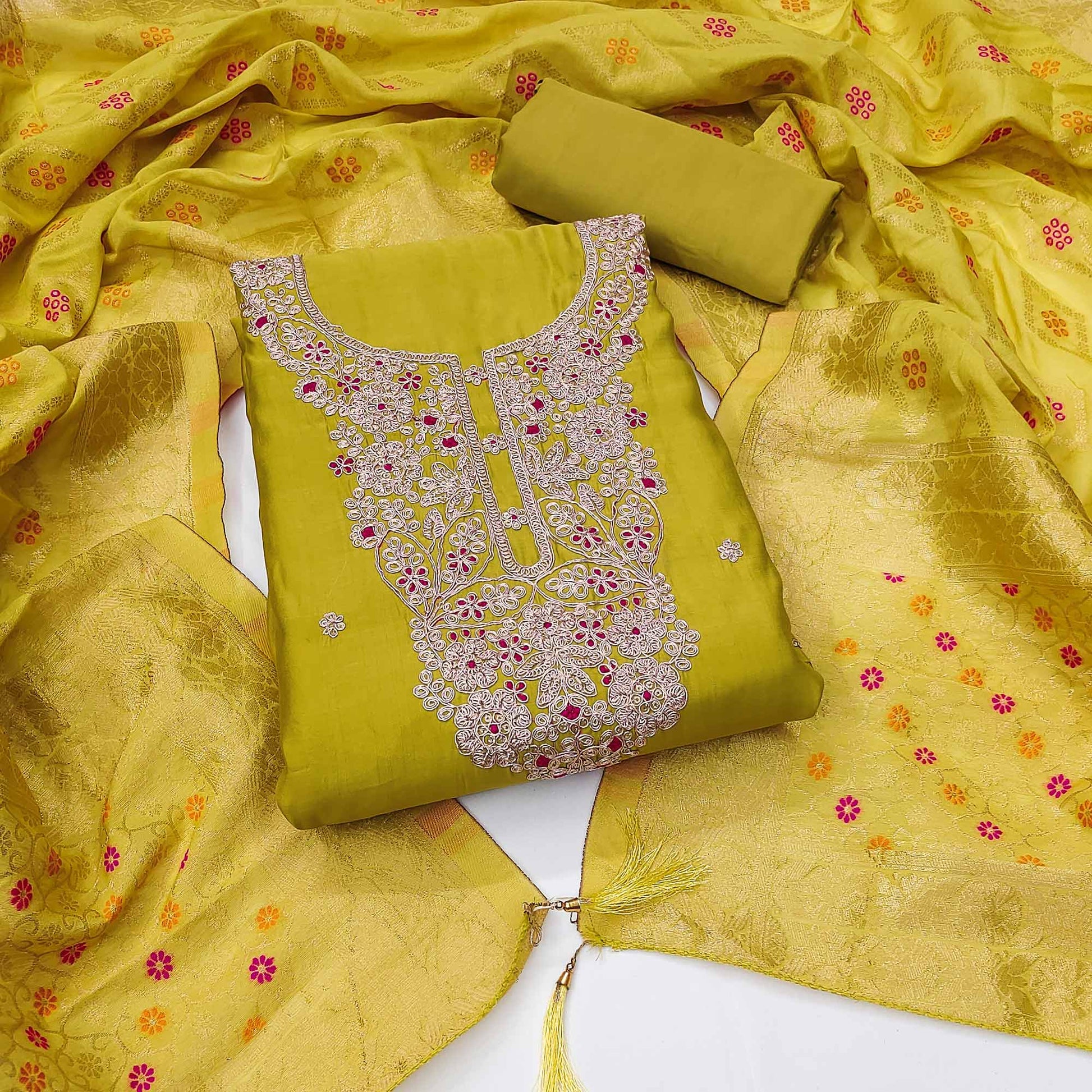 green-floral-sequins-embroidered-roman-cotton-silk-dress-material