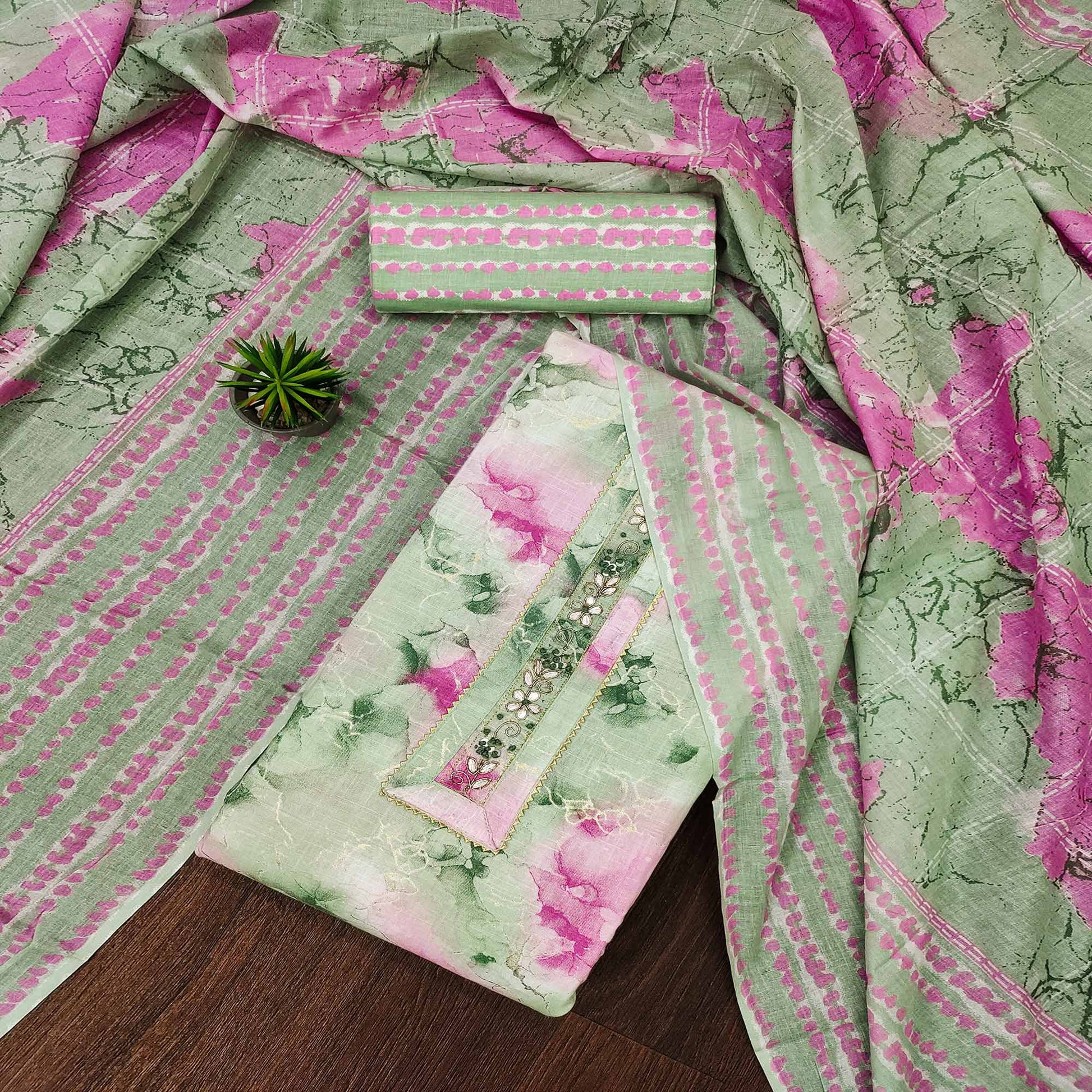 green-foil-printed-pure-cotton-dress-material