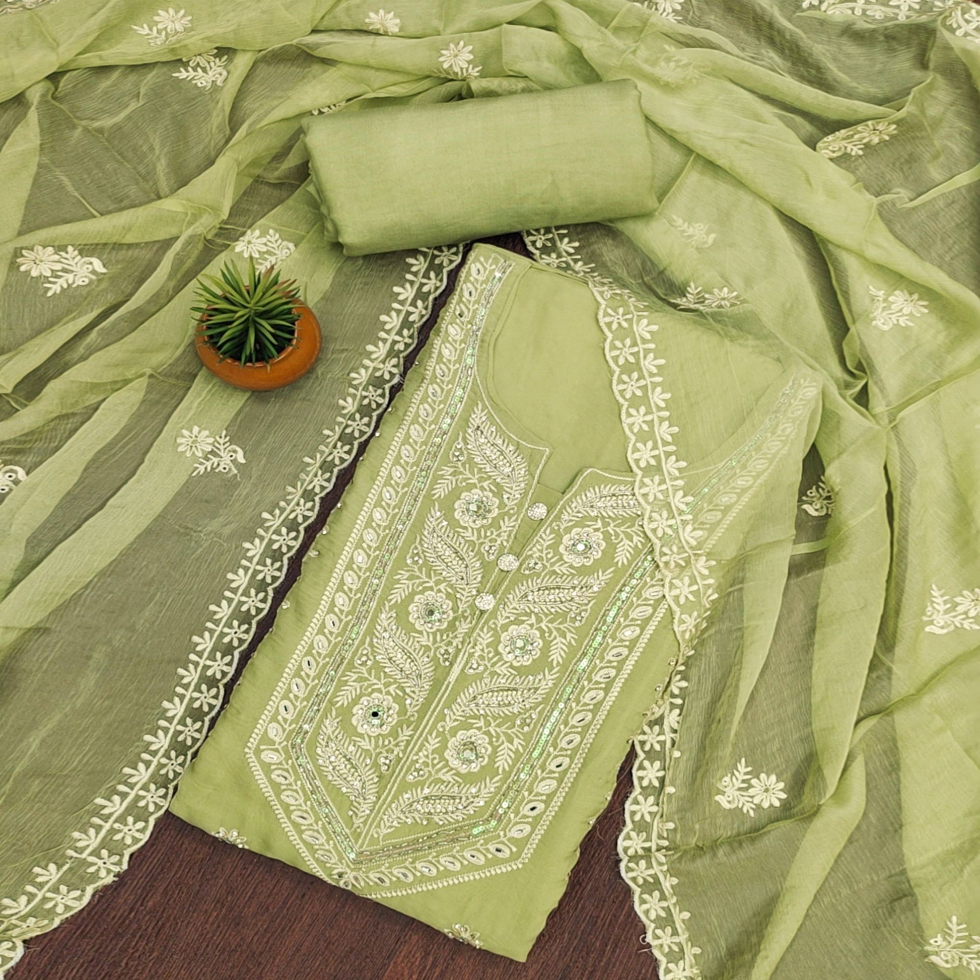 green-floral-sequins-embroidered-organza-dress-material-3