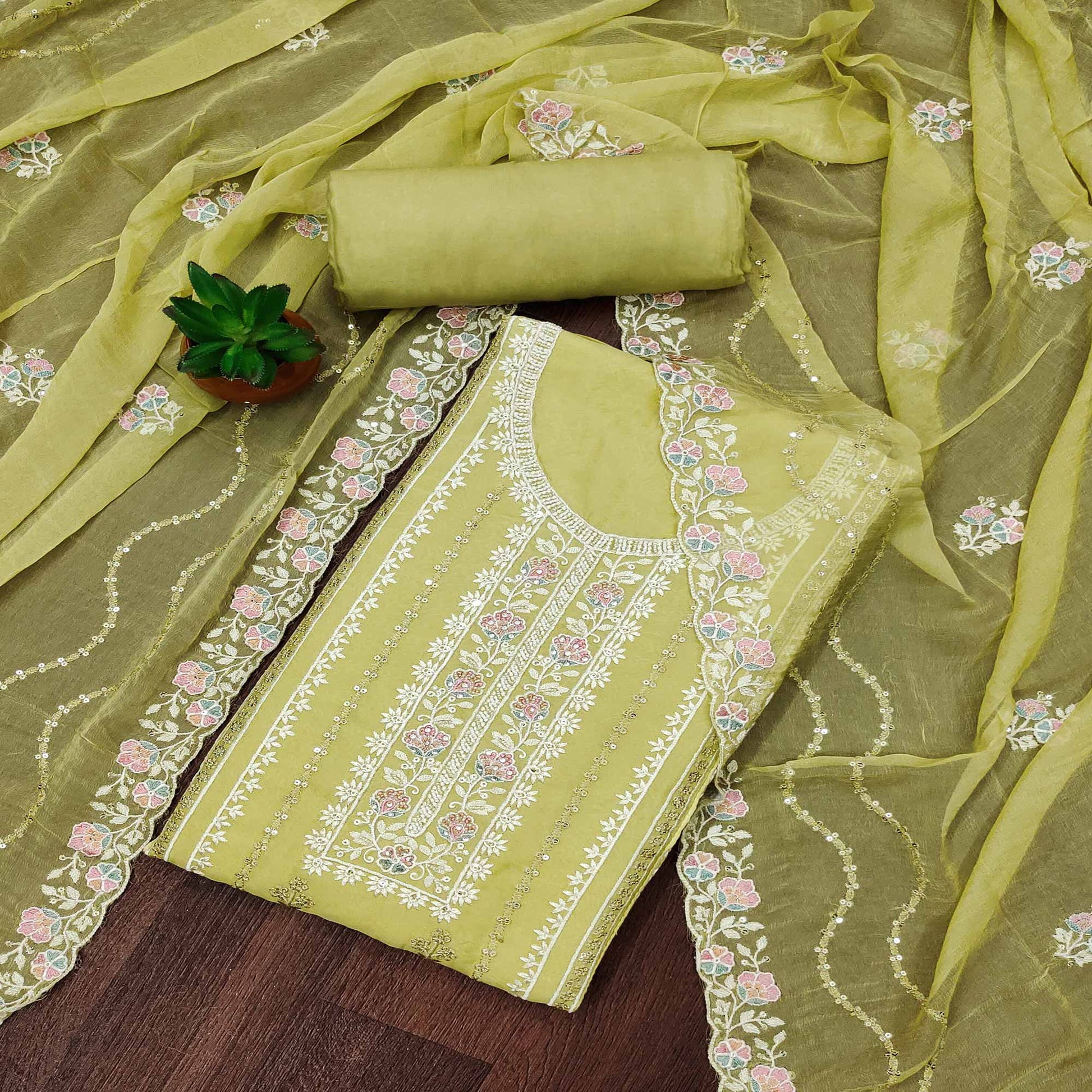 green-floral-sequins-embroidered-organza-dress-material-5