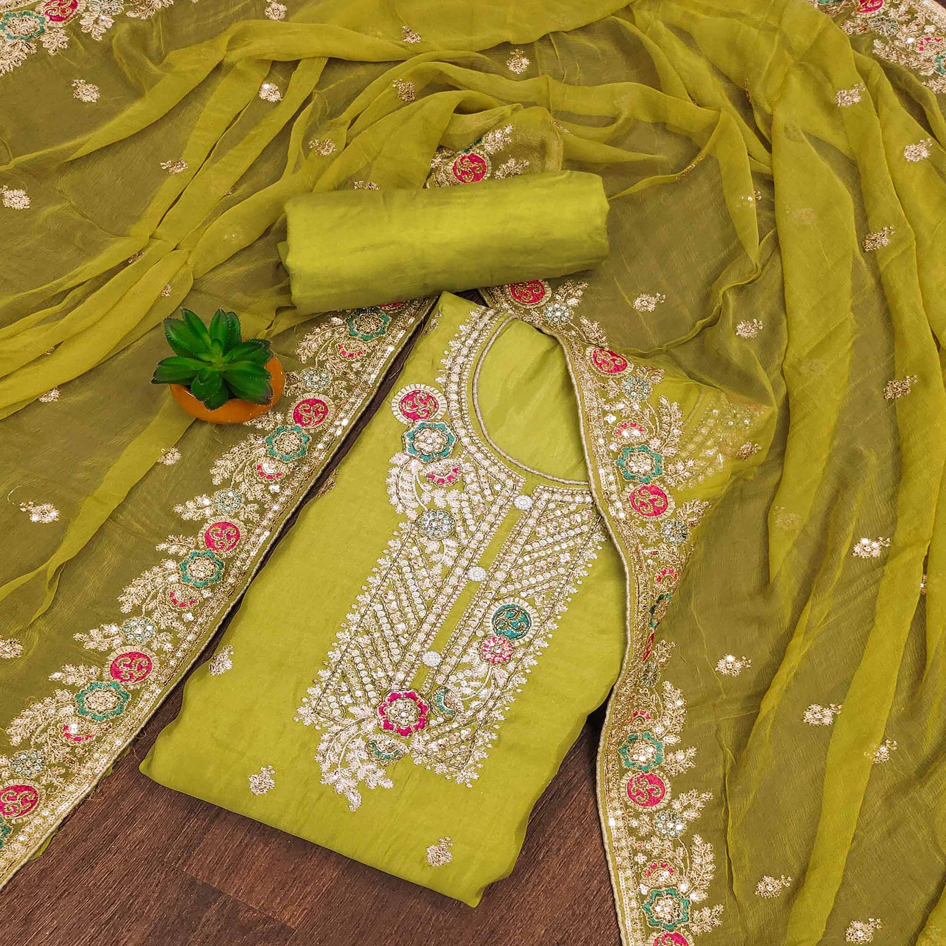 green-floral-sequins-embroidered-organza-dress-material-7